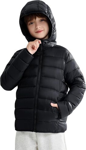 maoo garden Girls Boys Winter Puffer Jacket Big Kids Faux-Down Lightweight Packable Water-Resistant Coat in Saudi Arabia