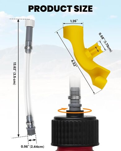2 PCS سباق خرطوم إبريق الوقود ، Jegs Jugs & Scribner خزانات الوقود - متوافقة مع 3/5/5.5 جالون حاويات - مثالية للرياضات والسيارة - سباق الطريق in Kuwait