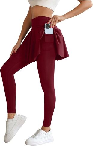 Sweatyrocks تنورة رياضية للسيدات مع طماق تنس تنورة اليوغا يركض تنانير الجولف مع جيوب in Saudi Arabia