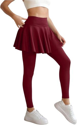 Sweatyrocks تنورة رياضية للسيدات مع طماق تنس تنورة اليوغا يركض تنانير الجولف مع جيوب in Saudi Arabia