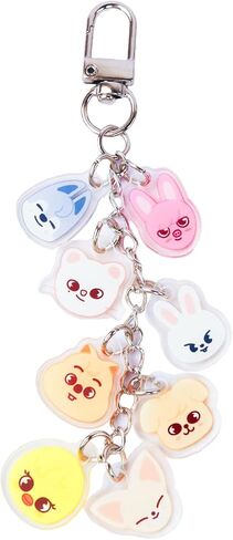 SKZZ Cartoon Keychain Cute Acrylic Keyring Personalized Keychains Animal Pendant Sk-z Backpack Pendant Keyring for Stray Fans Gifts in Saudi Arabia