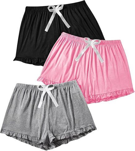 Milumia Women's Plus Size Shorts 3 Pack Cank Hem Lounge PJ Shorts in Saudi Arabia