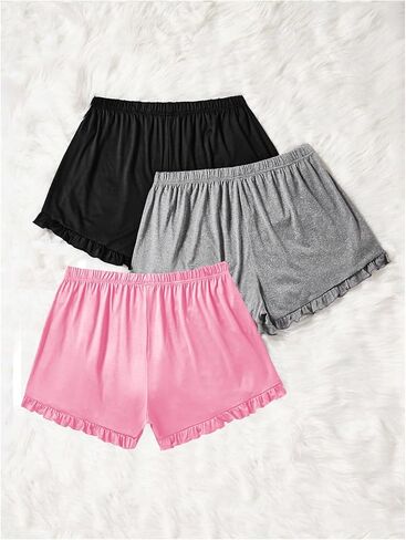Milumia Women's Plus Size Shorts 3 Pack Cank Hem Lounge PJ Shorts in Saudi Arabia