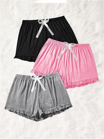 Milumia Women's Plus Size Shorts 3 Pack Cank Hem Lounge PJ Shorts in Saudi Arabia