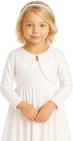 iGirlDress Girls Sequin Velvet Flower Girl Bolero Jacket Shrug Coat in Kuwait