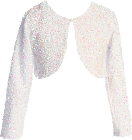 iGirlDress Girls Sequin Velvet Flower Girl Bolero Jacket Shrug Coat in Kuwait