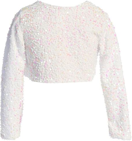 iGirlDress Girls Sequin Velvet Flower Girl Bolero Jacket Shrug Coat in Kuwait