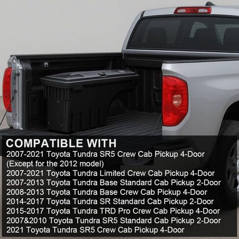 G-PLUS TRUCK BED BED BOX TOOL BOX متوافق مع 2007-2020 TOYOTA TUNDRA BLACK REAT TOOL in Kuwait