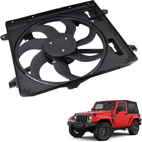 مجموعة مروحة المبرد تبريد المحرك متوافقة مع 2012-2017 Jeep Wrangler ، 2018 Wrangler JK 3.6L استبدال#68143894AA 68143894AB 621-601 6010277 624080 CF13078 in Saudi Arabia