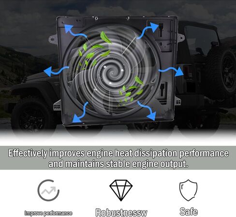 مجموعة مروحة المبرد تبريد المحرك متوافقة مع 2012-2017 Jeep Wrangler ، 2018 Wrangler JK 3.6L استبدال#68143894AA 68143894AB 621-601 6010277 624080 CF13078 in Saudi Arabia