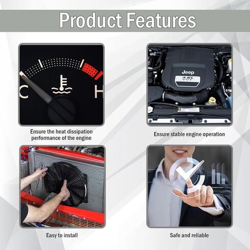 مجموعة مروحة المبرد تبريد المحرك متوافقة مع 2012-2017 Jeep Wrangler ، 2018 Wrangler JK 3.6L استبدال#68143894AA 68143894AB 621-601 6010277 624080 CF13078 in Saudi Arabia