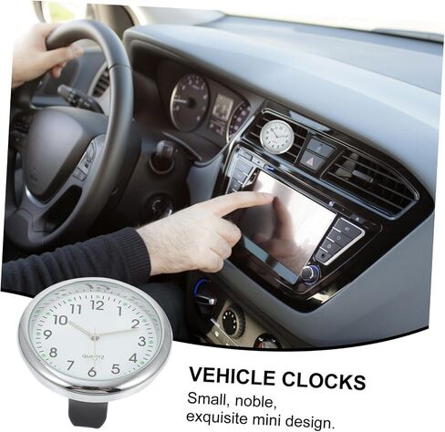 Mobestech Car Dashboard Mini Clock Adhesive Auto Light Vehicle Clock for Cars SUV with Stable Installation and Decorative Luminous Design Easy to Use Gift in Saudi Arabia