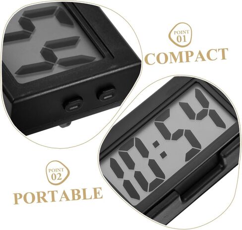 Ciieeo Mini Dashboard Clock with Precise Display Compact Portable Design for Car Desk and Bedside Use Multifunctional Vehicle Clock with Clear LCD Screen in Saudi Arabia