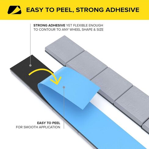 StanceMagic - 0.25oz 1/4oz - Gray Adhesive Stick On Wheel Weights, Easy Peel, Low Profile, Zinc Plated Steel Balancing Weights for Cars Bikes ATV UTV, 5.625 lb box (90oz), Contains 360 Pieces in Saudi Arabia