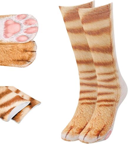 Novelty 3D Animal Paw Socks Cat Socks Stocking Stuffers for Adult Teens Crazy Socks Gag Gifts White Elephant Gifts in Kuwait