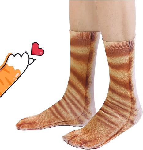 Novelty 3D Animal Paw Socks Cat Socks Stocking Stuffers for Adult Teens Crazy Socks Gag Gifts White Elephant Gifts in Kuwait