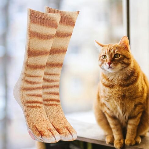 Novelty 3D Animal Paw Socks Cat Socks Stocking Stuffers for Adult Teens Crazy Socks Gag Gifts White Elephant Gifts in Kuwait