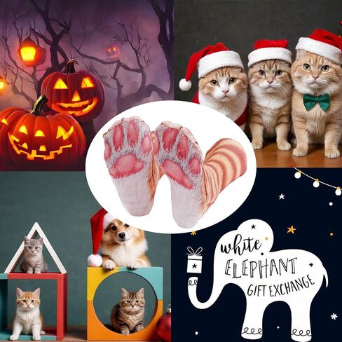 Novelty 3D Animal Paw Socks Cat Socks Stocking Stuffers for Adult Teens Crazy Socks Gag Gifts White Elephant Gifts in Kuwait