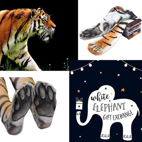 Novelty 3D Animal Paw Socks Cat Socks Stocking Stuffers for Adult Teens Crazy Socks Gag Gifts White Elephant Gifts in Kuwait