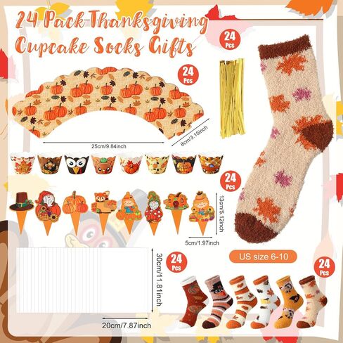 Jecery 24 Pairs Halloween Cupcake Socks Bulk Fuzzy Novelty Pumpkin Ghost Stocking Horror Cupcake Toppers Gifts for Men Women in Saudi Arabia
