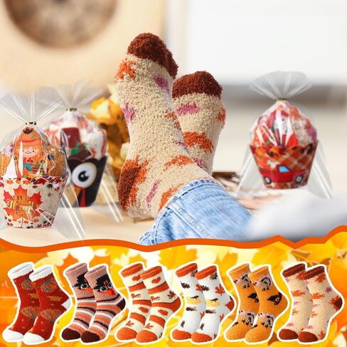 Jecery 24 Pairs Halloween Cupcake Socks Bulk Fuzzy Novelty Pumpkin Ghost Stocking Horror Cupcake Toppers Gifts for Men Women in Saudi Arabia