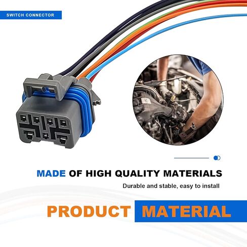 7 Wire 4 Wire Neutral Safety Switch Pigtails Switch Connectors 65E 4L80E 4L60E Compatible with 1995-2004 GM 4 Speed Automatic Transmission Replace# 15305920 15305887 88862288 18624229422 in Saudi Arabia