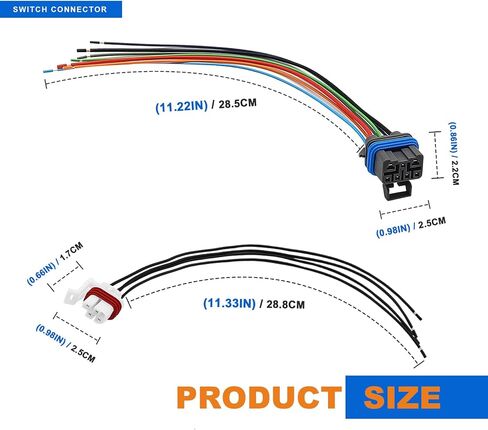 7 Wire 4 Wire Neutral Safety Switch Pigtails Switch Connectors 65E 4L80E 4L60E Compatible with 1995-2004 GM 4 Speed Automatic Transmission Replace# 15305920 15305887 88862288 18624229422 in Saudi Arabia