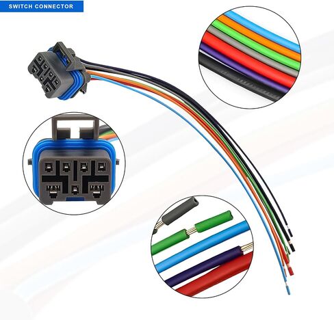 7 Wire 4 Wire Neutral Safety Switch Pigtails Switch Connectors 65E 4L80E 4L60E Compatible with 1995-2004 GM 4 Speed Automatic Transmission Replace# 15305920 15305887 88862288 18624229422 in Saudi Arabia