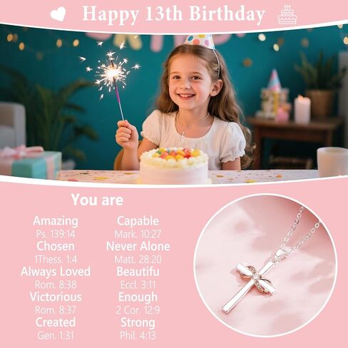 Happy 10th 11th 12th 13th 14th 16th 18th 21st Birthday Gifts for Girls,Forever Infinity Cross Necklace Religious Presents for Women Daughter Her in Kuwait