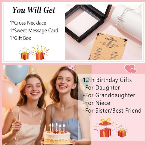 Happy 10th 11th 12th 13th 14th 16th 18th 21st Birthday Gifts for Girls,Forever Infinity Cross Necklace Religious Presents for Women Daughter Her in Kuwait
