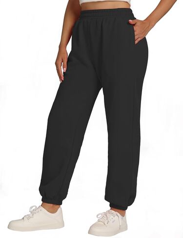 Women's Sweatpants Fleece Lined Baggy Joggers Sweat Pants High Waisted Lounge Cinch Bottoms with Pocket, S-XL in Saudi Arabia