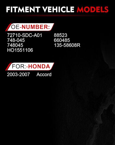 Rear Right Power Window Regulator with Motor for:-Honda Accord 2003 2004 2005 2006 2007, for Accord 03 04 05 06 07, 2 Pins Connector Replace# 72710-SDC-A01 748-045 748045 HO1551106 88523 660485 in Saudi Arabia
