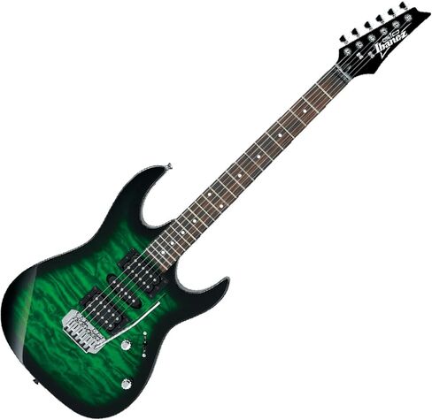 Ibanez GRX 6 String Solid-Body Electric Guitar, Left, Transparent Blue Burst, Full (GRX70QALTBB) in Saudi Arabia