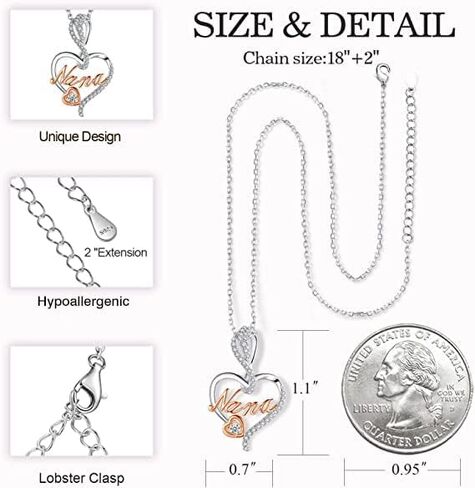 BFF&UNICORN Gifts for Women, Mom Nana Grandma Necklace for Women, Birthday Mothers Day Jewelry Gifts for Mom Grandma Wife from Daughter Son in Saudi Arabia