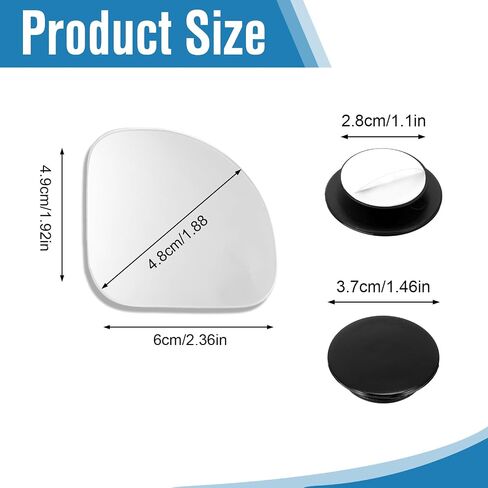 2 Pcs Fan Shaped Car Wide Angle Blind Spot Mirror, Frameless Fan Convex Wide Angle Rearview Side Blindspot Car Mirror, 360° Convex Glass Angles Adjustable Rear View Mirrors for Cars SUV Truck in Saudi Arabia