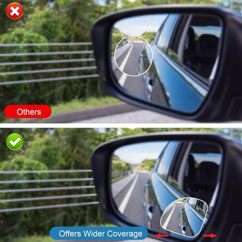 2 Pcs Fan Shaped Car Wide Angle Blind Spot Mirror, Frameless Fan Convex Wide Angle Rearview Side Blindspot Car Mirror, 360° Convex Glass Angles Adjustable Rear View Mirrors for Cars SUV Truck in Saudi Arabia