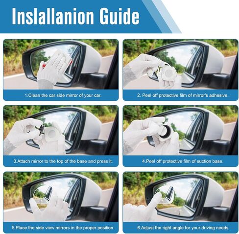 2 Pcs Fan Shaped Car Wide Angle Blind Spot Mirror, Frameless Fan Convex Wide Angle Rearview Side Blindspot Car Mirror, 360° Convex Glass Angles Adjustable Rear View Mirrors for Cars SUV Truck in Saudi Arabia