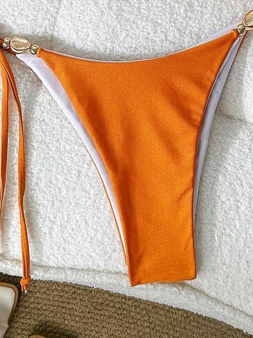 Sexy Solid Solid Spaghetti Strap Top and Side Tie Shorts 2 Piece Bikini Set Bikini Set Swimsuit in Saudi Arabia