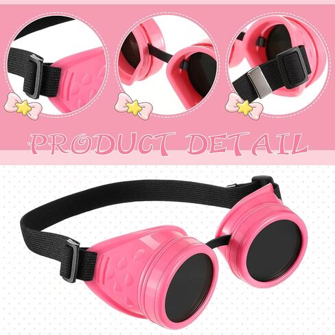 Hotop 3 PCS Halloween Puppy Dog Costume Set Dog Cog Bead Pink Steampunk Goggles Vest Puppy Cosplay Assplay for Women adeld in Saudi Arabia