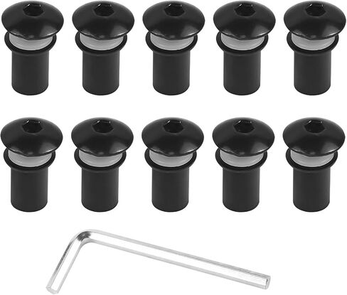 Hovom 10pcs براغي دراجة نارية براغي براغي طقم ، طقم تثبيت جسم الزجاج الأمامي للألومنيوم مع غسالات البراغي ، M5 × 16mm مثبتات تركيب الزجاج الأمامي للدراجة النارية (أسود) in Saudi Arabia