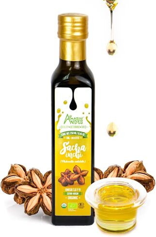 Organic Source of omegas 3, 6 and 9 l Sacha Inchi Oil softgel Capsules l 100 x 500 mg Pills l Healthier Essential Fatty Acids Source l Non GMO and Gluten Free l Amazon Andes in Saudi Arabia