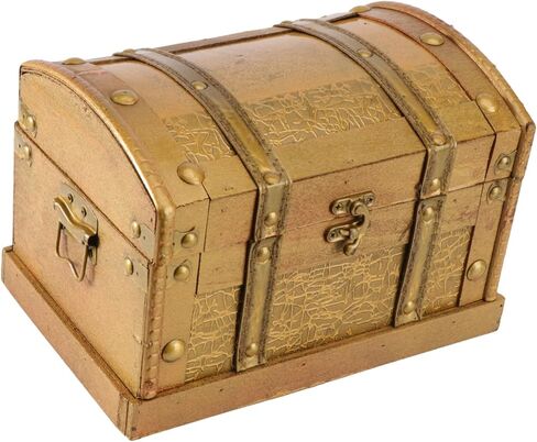 Cabilock Retro Style Wooden Jewelry Storage Box Small Pirate Treasure Chest Keepsake Case for Bracelets Earrings Necklaces Space Saving Organizer Decor Gift in Saudi Arabia