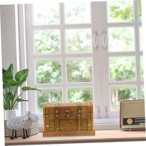 Cabilock Retro Style Wooden Jewelry Storage Box Small Pirate Treasure Chest Keepsake Case for Bracelets Earrings Necklaces Space Saving Organizer Decor Gift in Saudi Arabia