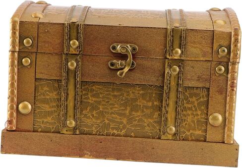 Cabilock Retro Wooden Pirate Treasure Chest Box Small Decorative Keepsake Organizer for Jewelry Storage Vintage Style Classic Wood Trinket Case for Home and Travel in Saudi Arabia