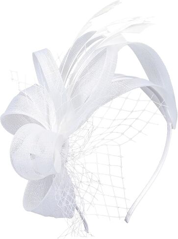 Fascinators Hats for Women, Elegant Tea Party Headband Derby Hats for Cocktail, Wedding, Church, Fancy Dress Party in Kuwait