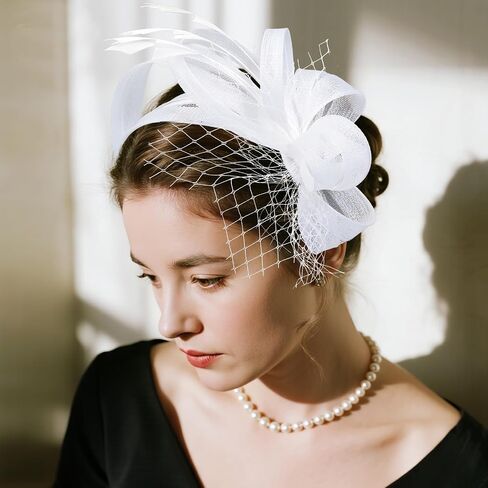 Fascinators Hats for Women, Elegant Tea Party Headband Derby Hats for Cocktail, Wedding, Church, Fancy Dress Party in Kuwait