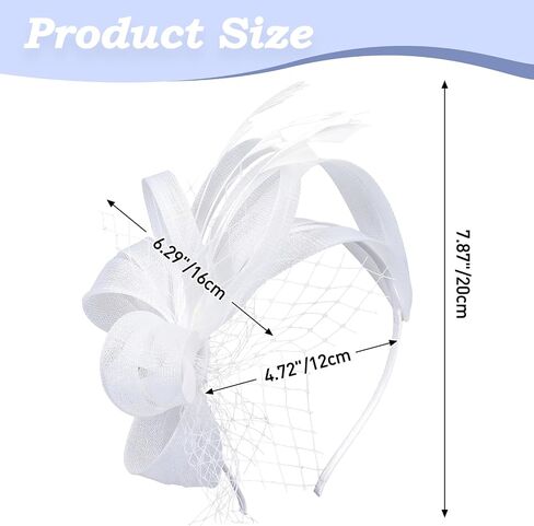 Fascinators Hats for Women, Elegant Tea Party Headband Derby Hats for Cocktail, Wedding, Church, Fancy Dress Party in Kuwait