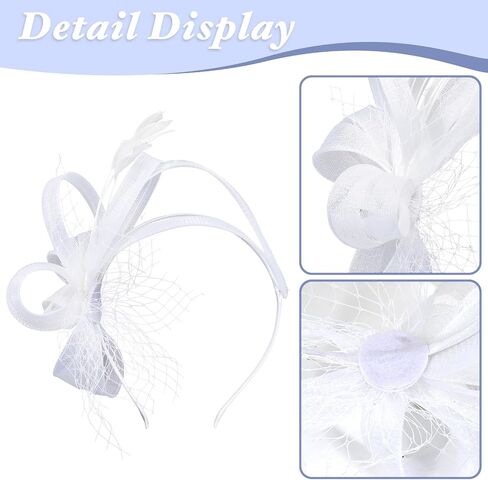 Fascinators Hats for Women, Elegant Tea Party Headband Derby Hats for Cocktail, Wedding, Church, Fancy Dress Party in Kuwait