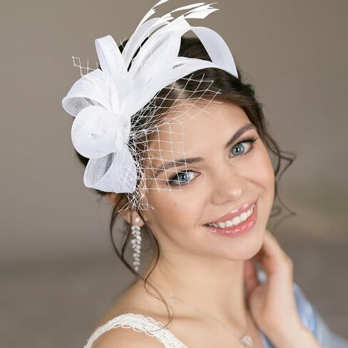 Fascinators Hats for Women, Elegant Tea Party Headband Derby Hats for Cocktail, Wedding, Church, Fancy Dress Party in Kuwait