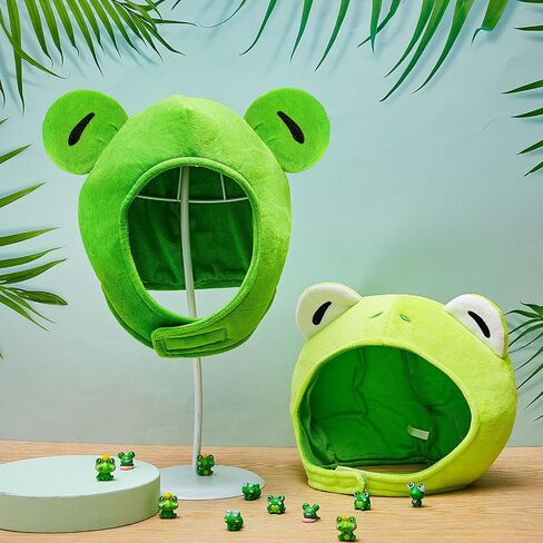 2 PCS Plush Frog Hat ، غطاء وشاح Green Frog ، زي الهالوين لطيفًا ، أذن هالوين ، ضفادع ناعمة من الأقمشة ، قبعة كاملة مضحكة للاستكشاف ، فستان ، هدية الدعائم ، النساء ، الرجال in Saudi Arabia